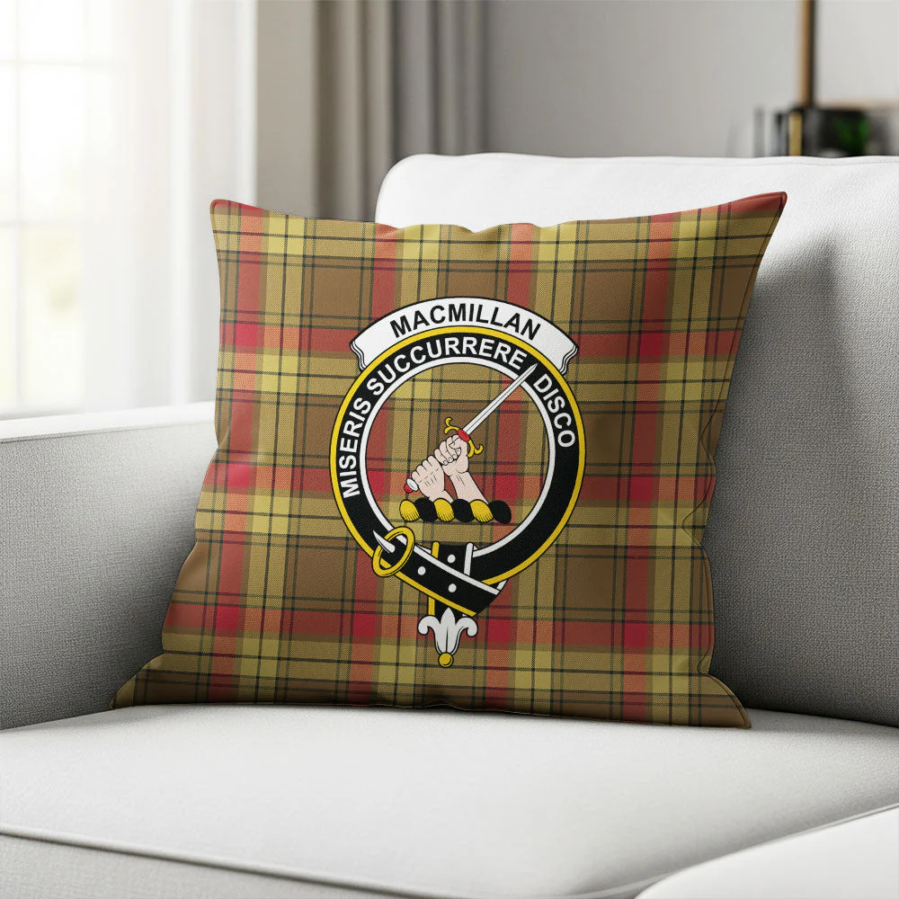Scottish MacMillan Old Weathered Clan Badge Tartan Pillow Case - Image 2