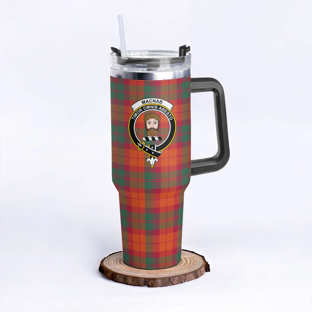 Scottish MacNab Ancient Clan Badge Tartan 40oz Tumbler - Image 3