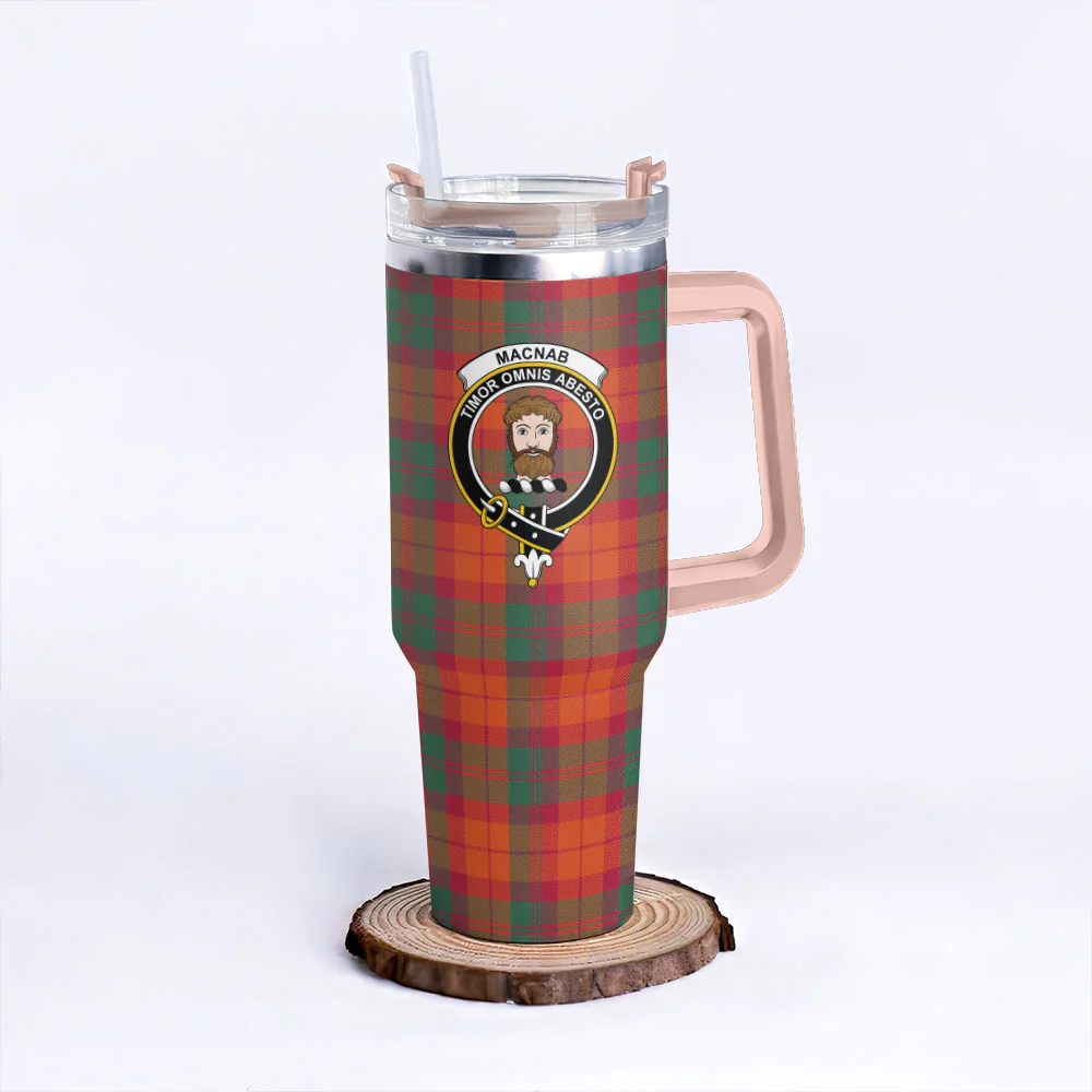 Scottish MacNab Ancient Clan Badge Tartan 40oz Tumbler - Image 4