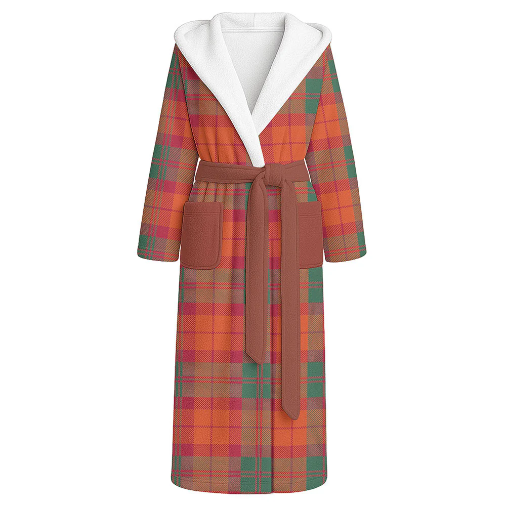 Scottish MacNab Ancient Clan Badge Tartan Flannel Hooded Bathrobe