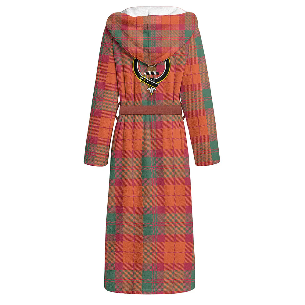 Scottish MacNab Ancient Clan Badge Tartan Flannel Hooded Bathrobe - Image 3
