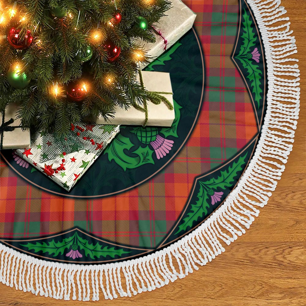 Scottish MacNab Ancient Tartan Christmas Tree Skirt Old Scottish Thistle Flower - Image 5