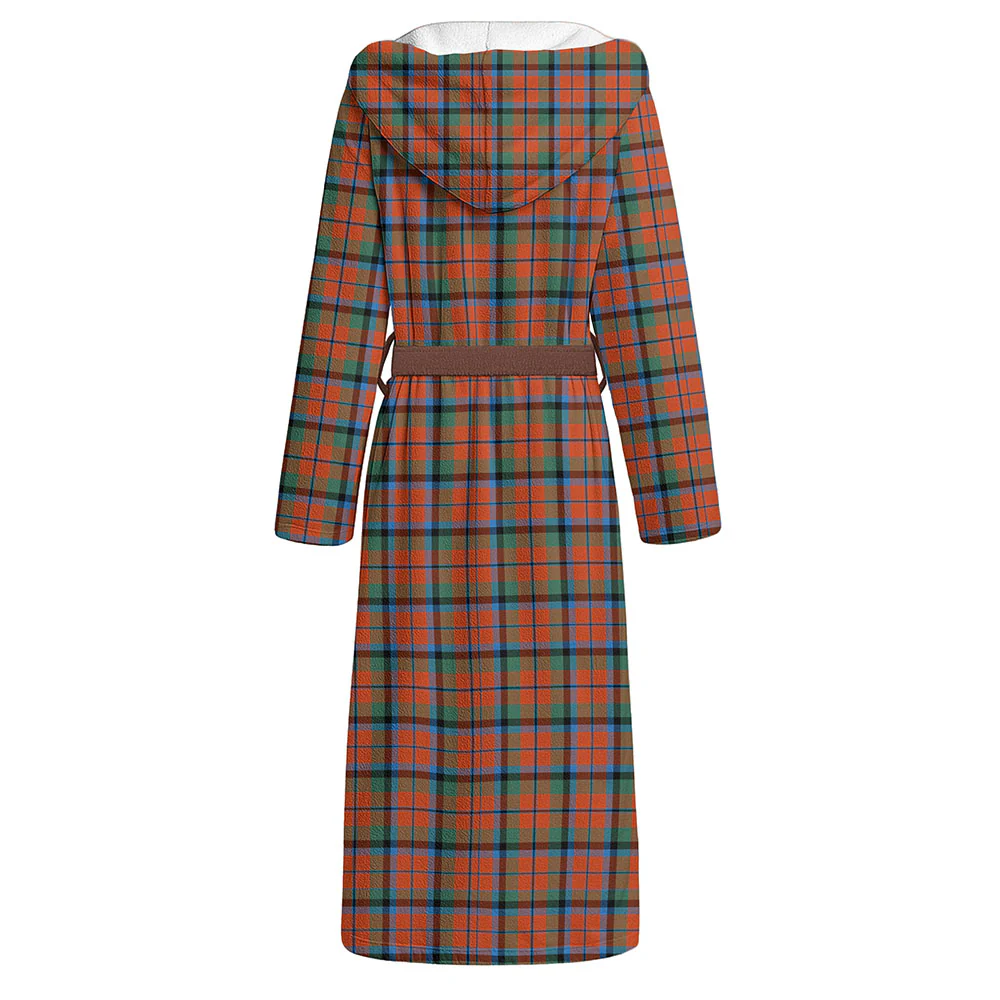 Scottish MacNaughton Ancient Clan Badge Tartan Flannel Hooded Bathrobe - Image 2