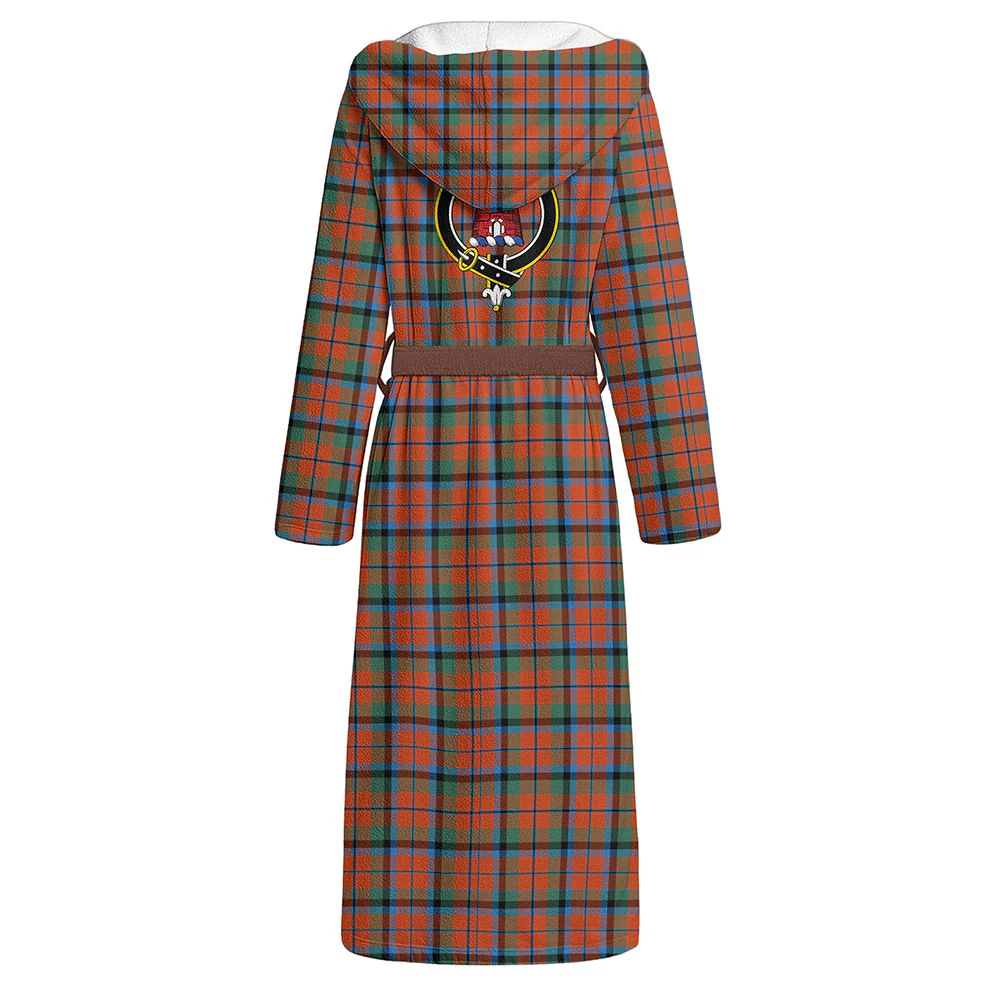 Scottish MacNaughton Ancient Clan Badge Tartan Flannel Hooded Bathrobe - Image 3