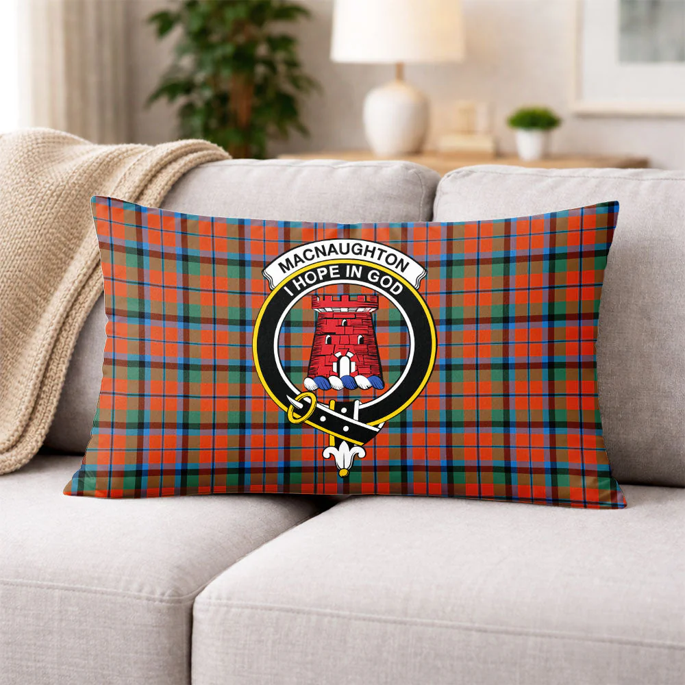 Scottish MacNaughton Ancient Clan Badge Tartan Pillow Case - Image 3