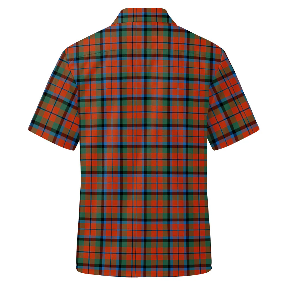 Scottish MacNaughton Ancient Clan Badge Tartan Short Sleeve Work Shirt - Image 3