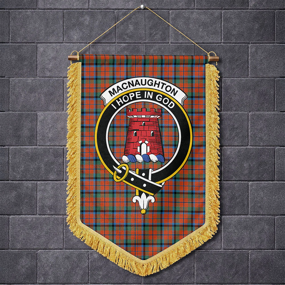 Scottish MacNaughton Ancient Clan Badge Tartan Wall Hanging Banner