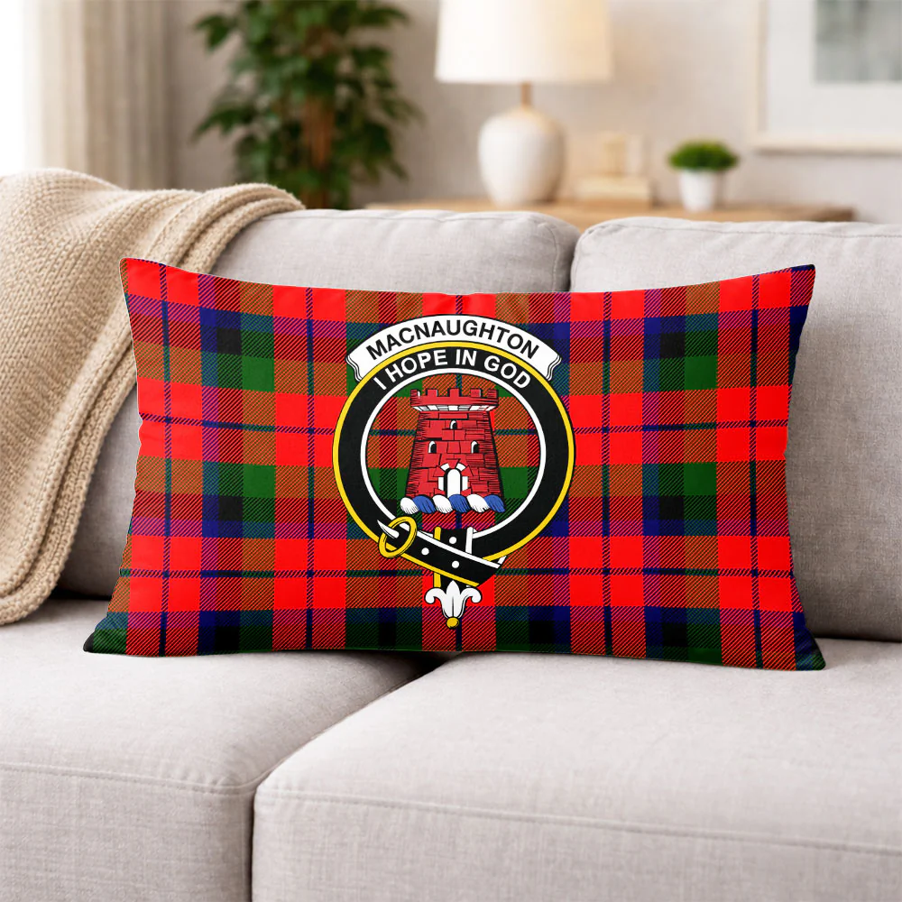 Scottish MacNaughton Modern Clan Badge Tartan Pillow Case - Image 3