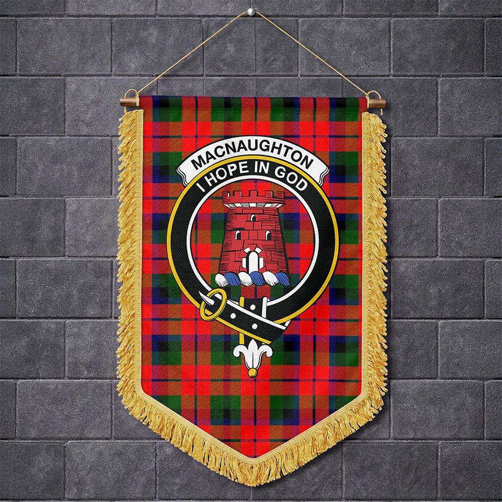 Scottish MacNaughton Modern Clan Badge Tartan Wall Hanging Banner