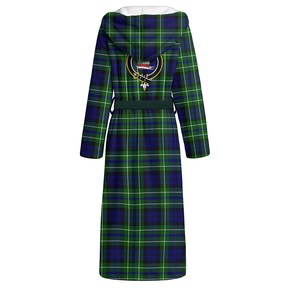 Scottish MacNeil of Colonsay Modern Clan Badge Tartan Flannel Hooded Bathrobe - Image 3