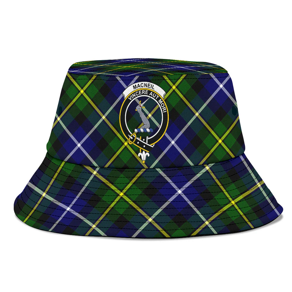 Scottish MacNeil of Barra Modern Clan Badge Tartan Bucket Hat - Image 2