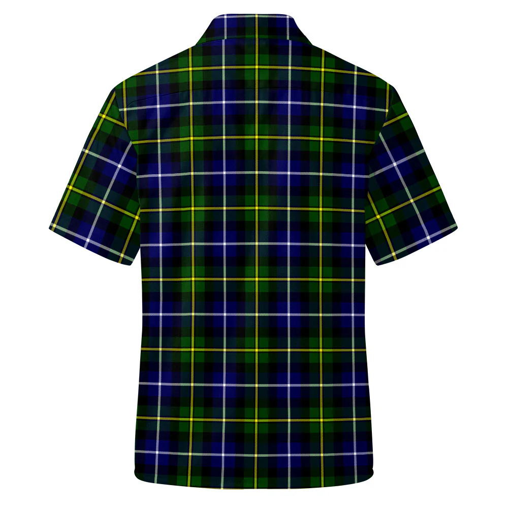 Scottish MacNeil of Barra Modern Clan Badge Tartan Short Sleeve Work Shirt - Image 3