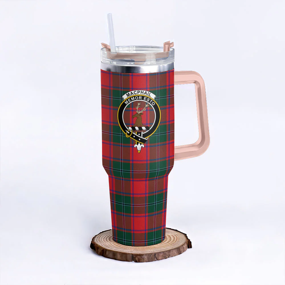 Scottish MacPhail Clan Badge Tartan 40oz Tumbler - Image 4