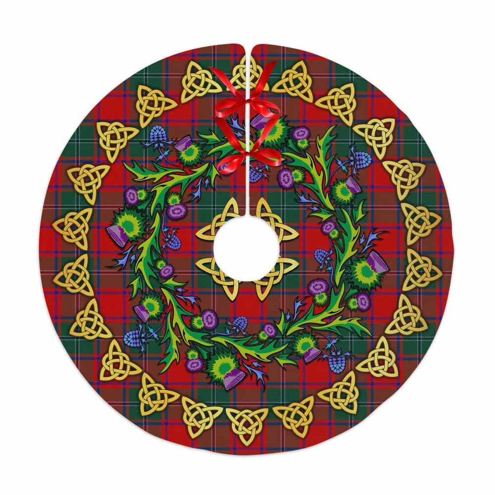 Scottish MacPhail Tartan Thistle Celtic Knot Christmas Tree Skirt