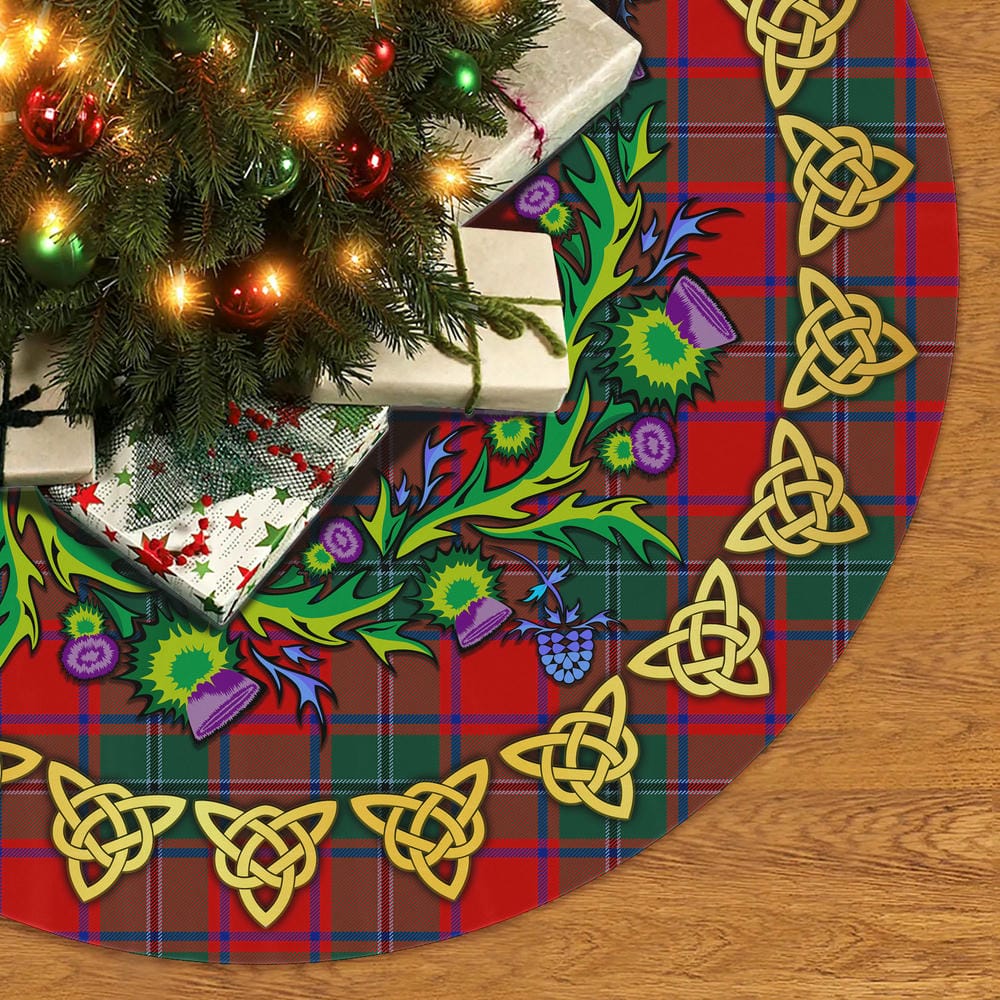Scottish MacPhail Tartan Thistle Celtic Knot Christmas Tree Skirt - Image 2