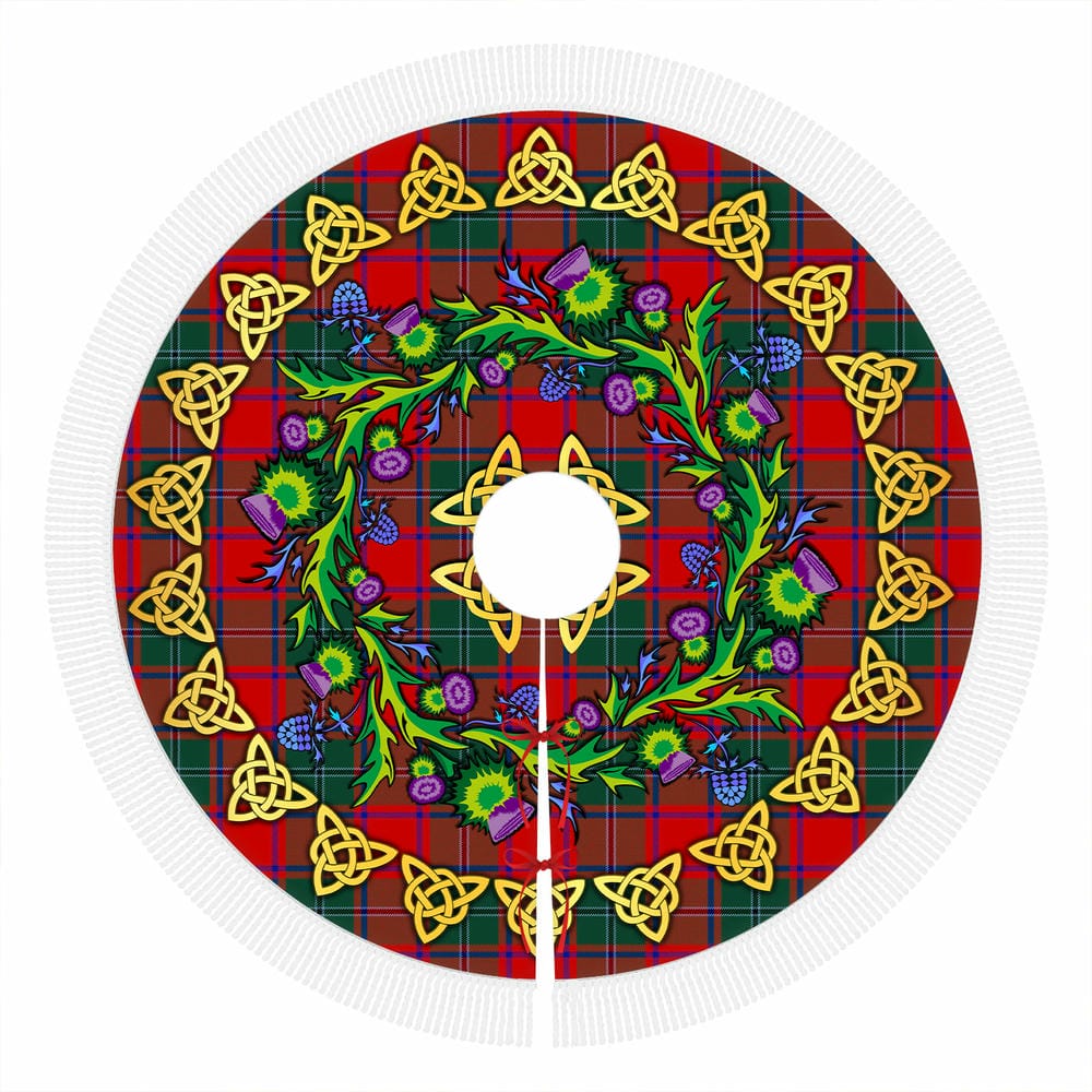 Scottish MacPhail Tartan Thistle Celtic Knot Christmas Tree Skirt - Image 4