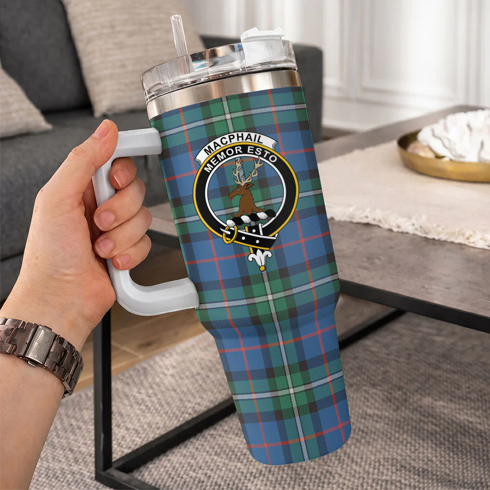 Scottish MacPhail Hunting Ancient Clan Badge Tartan 40oz Tumbler - Image 10
