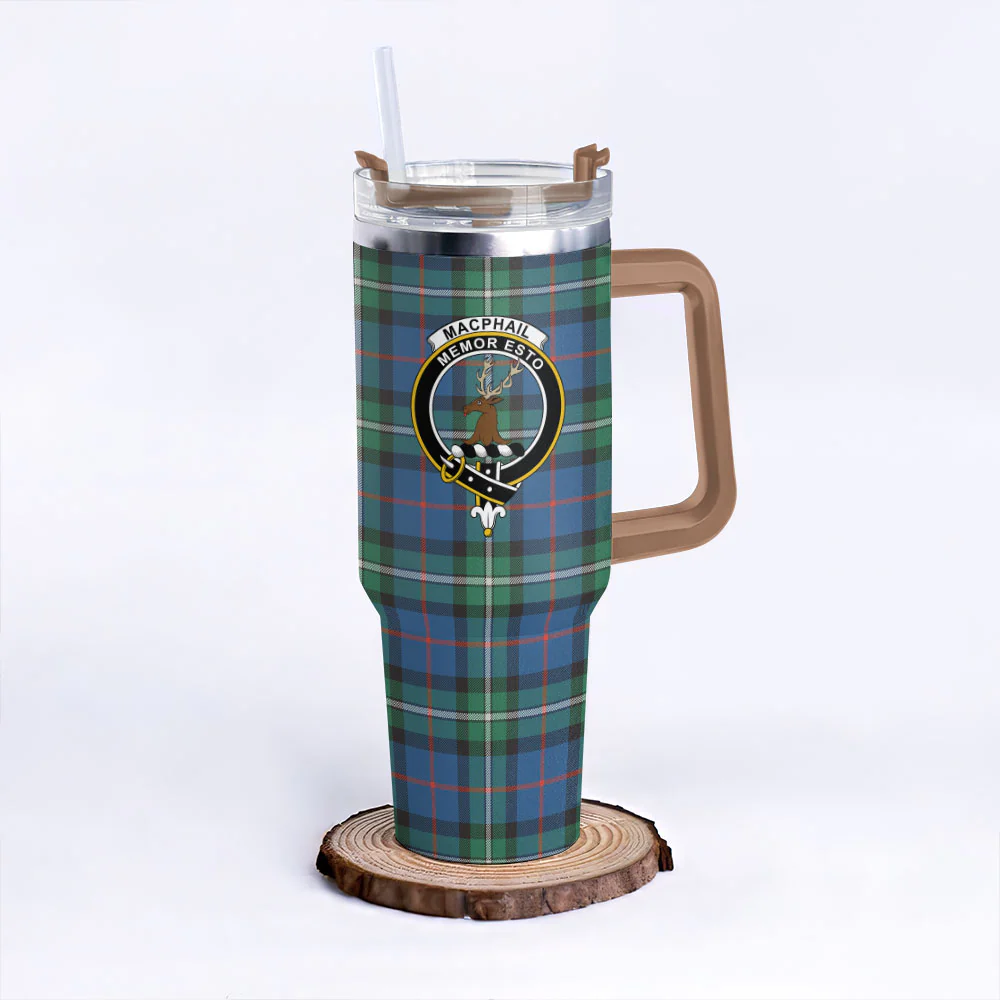 Scottish MacPhail Hunting Ancient Clan Badge Tartan 40oz Tumbler - Image 9