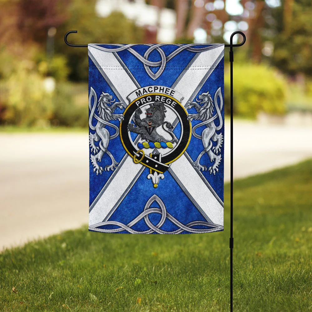 Scottish MacPhee Clan Badge Garden Flag Silver Rampant Lion Emblem - Image 3