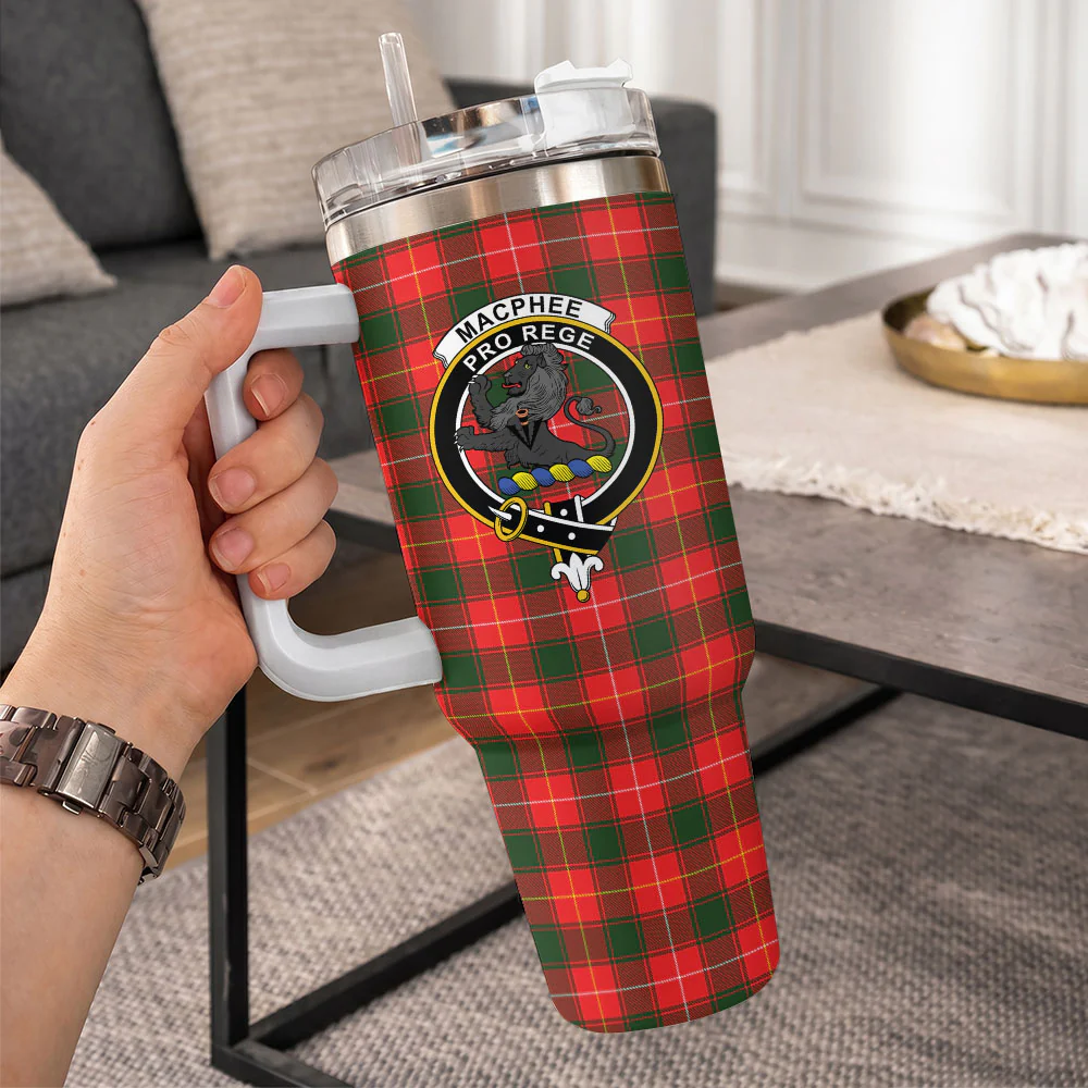 Scottish MacPhee Modern Clan Badge Tartan 40oz Tumbler - Image 10
