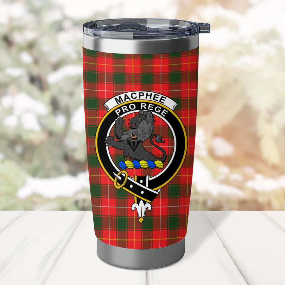 Scottish MacPhee Modern Clan Badge Tartan Tumbler - Image 2