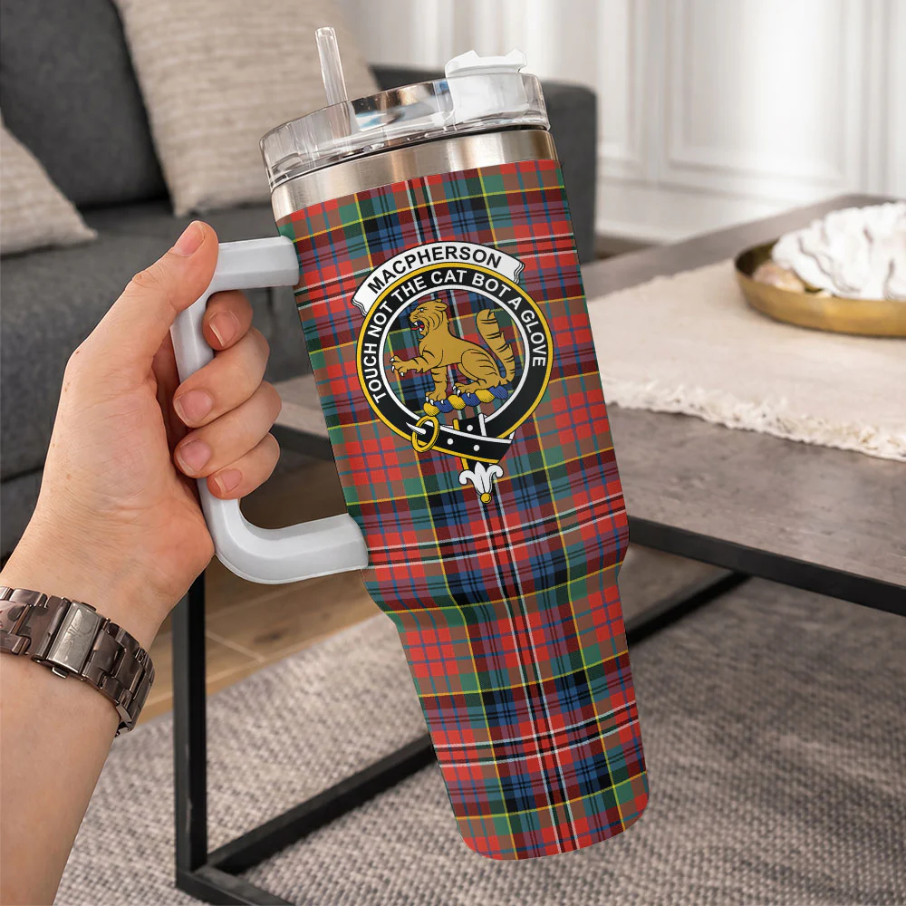 Scottish MacPherson Ancient Clan Badge Tartan 40oz Tumbler - Image 10