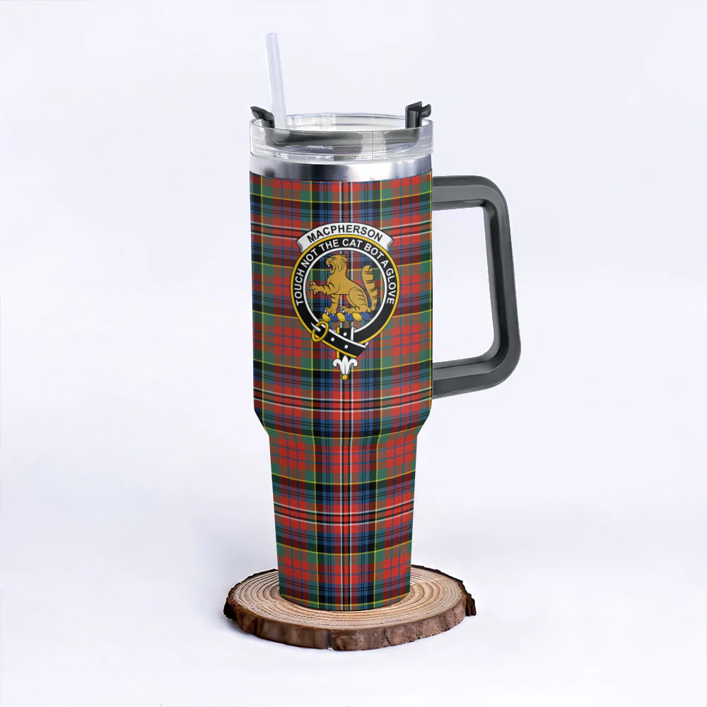 Scottish MacPherson Ancient Clan Badge Tartan 40oz Tumbler - Image 6