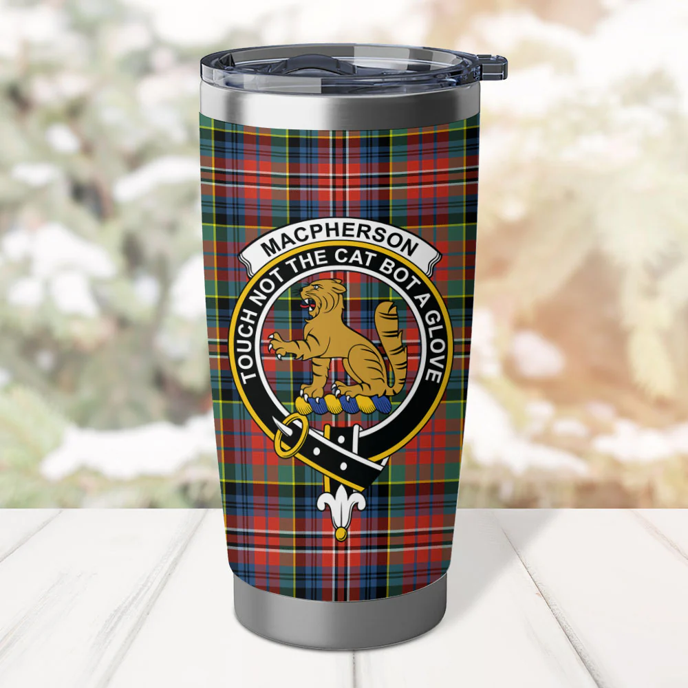 Scottish MacPherson Ancient Clan Badge Tartan Tumbler - Image 2