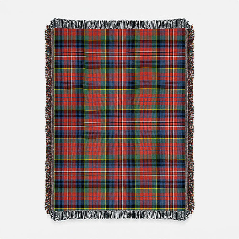 Scottish MacPherson Ancient Clan Badge Tartan Woven Blanket