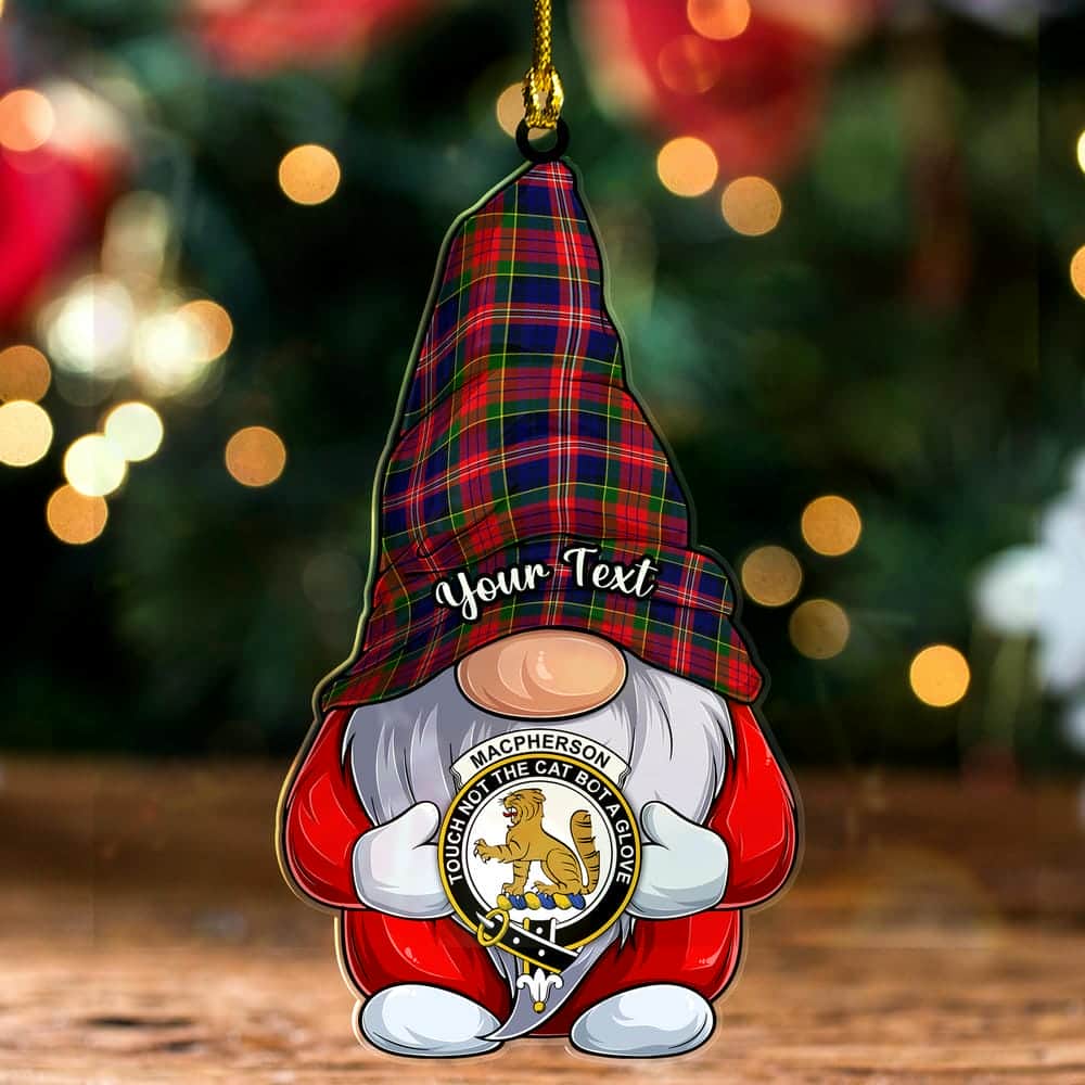 Scottish MacPherson Clan Badge Tartan Christmas Gnome Ornament Custom Personalized - Image 2