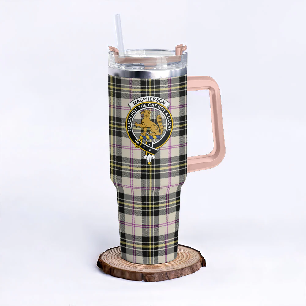 Scottish MacPherson Dress Ancient Clan Badge Tartan 40oz Tumbler - Image 4