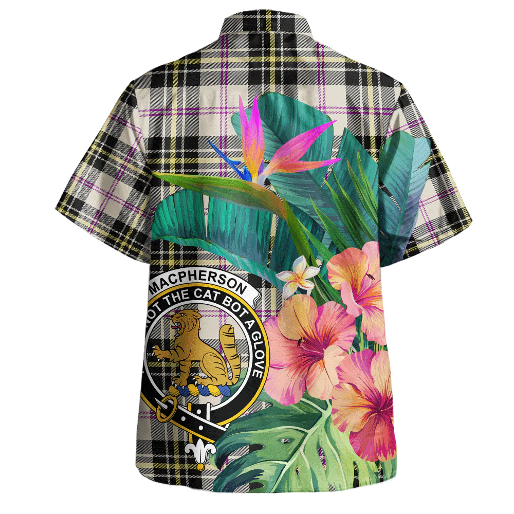 Scottish MacPherson Dress Ancient Clan Badge Tartan Hawaiian Shirt Bouquet Tropical Style - Image 3