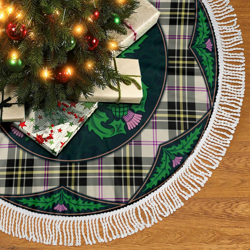 Scottish MacPherson Dress Ancient Tartan Christmas Tree Skirt Old Scottish Thistle Flower - Image 5