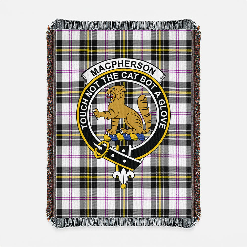 Scottish MacPherson Dress Modern Clan Badge Tartan Woven Blanket - Image 2