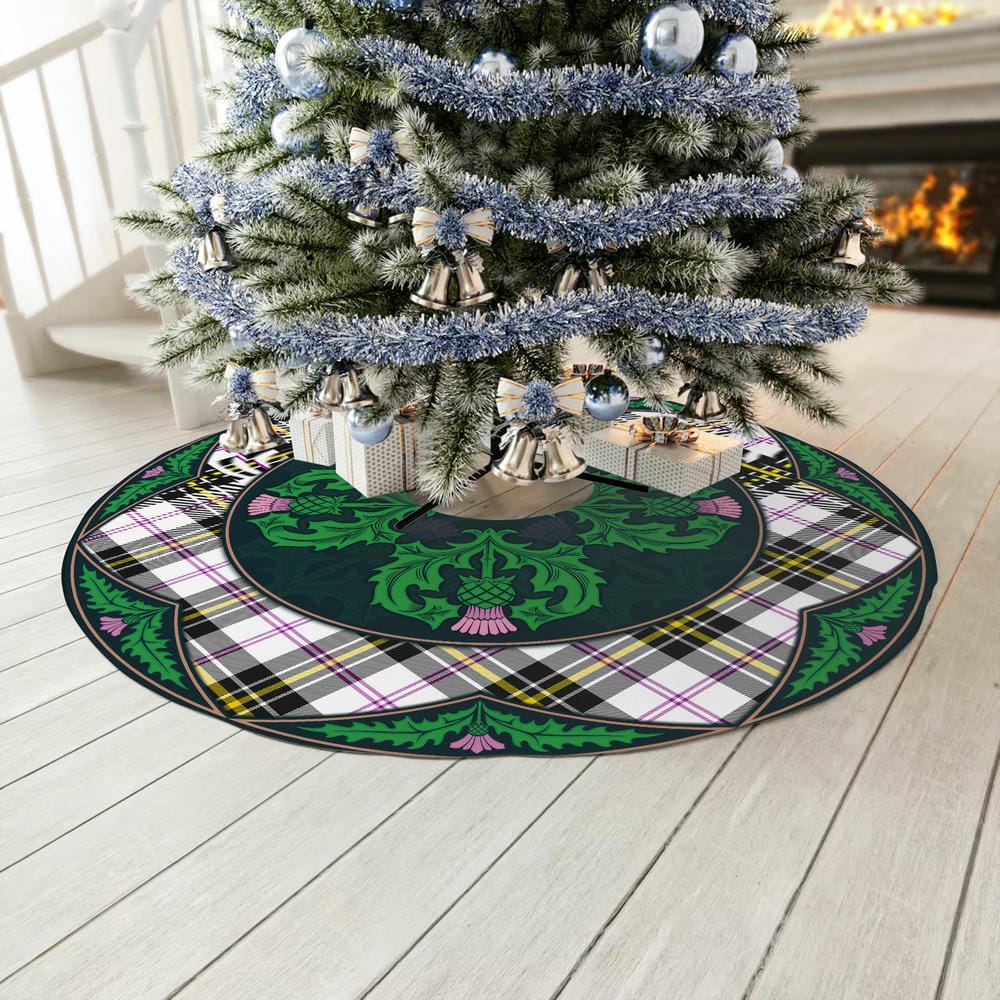 Scottish MacPherson Dress Modern Tartan Christmas Tree Skirt Old Scottish Thistle Flower - Image 3