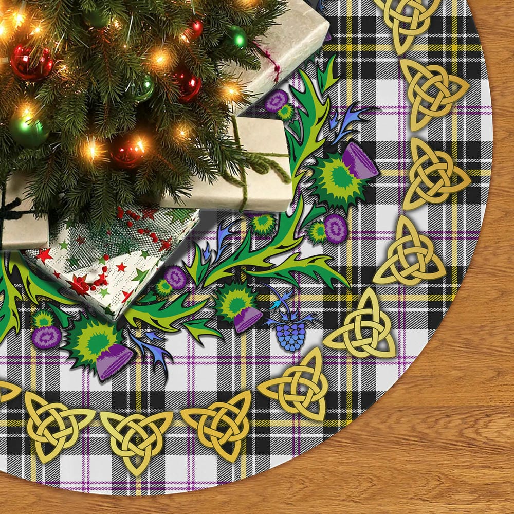 Scottish MacPherson Dress Modern Tartan Thistle Celtic Knot Christmas Tree Skirt - Image 2