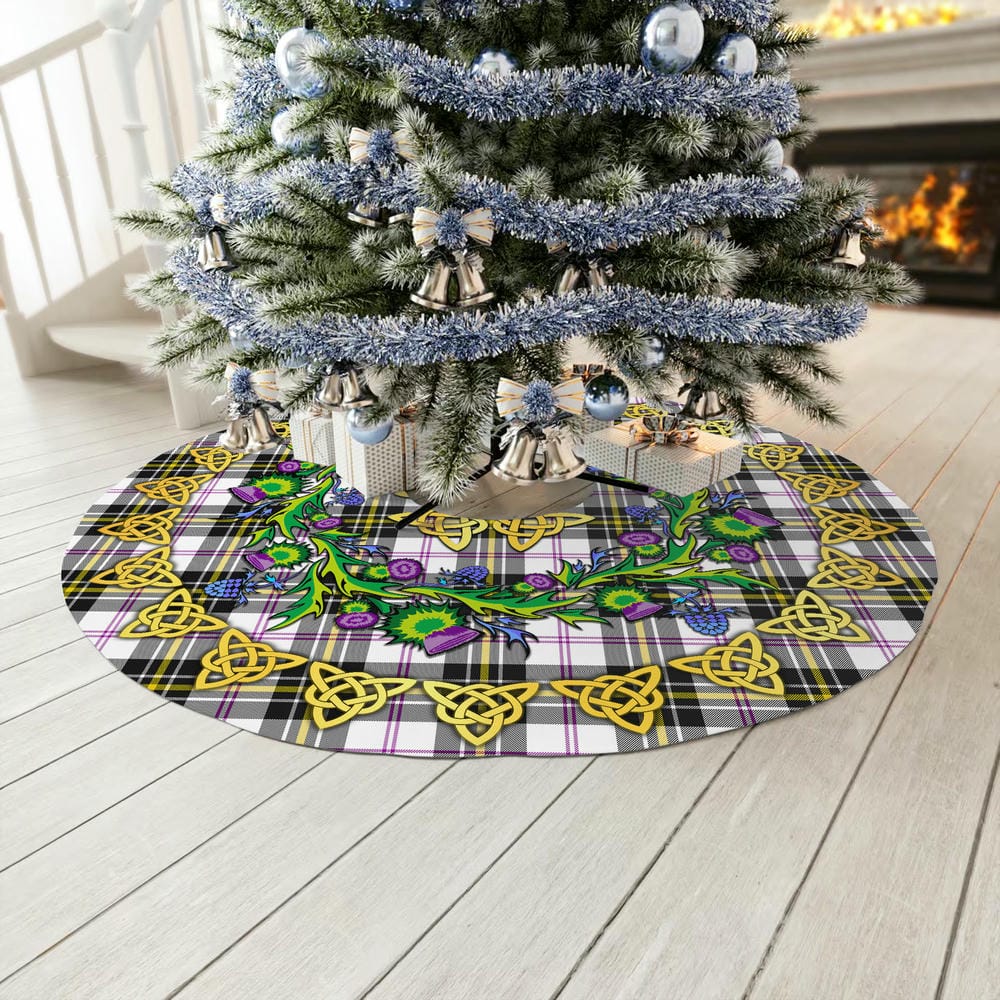 Scottish MacPherson Dress Modern Tartan Thistle Celtic Knot Christmas Tree Skirt - Image 3