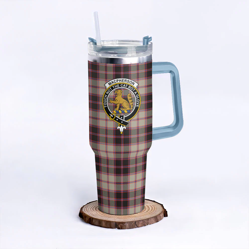 Scottish MacPherson Hunting Ancient Clan Badge Tartan 40oz Tumbler - Image 5