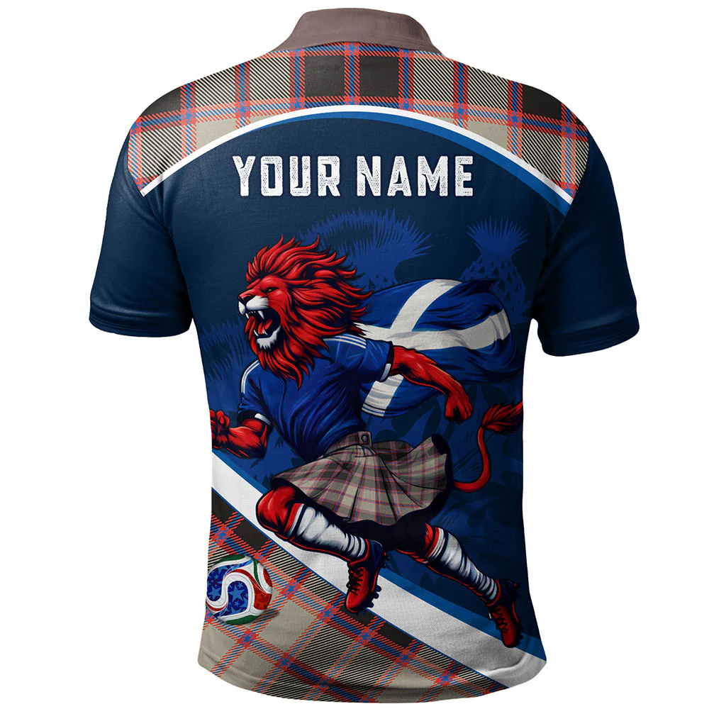 Scottish MacPherson Hunting Ancient Clan Badge Tartan Polo Shirt Scotland Lion Brave Highland Spirit - Image 2