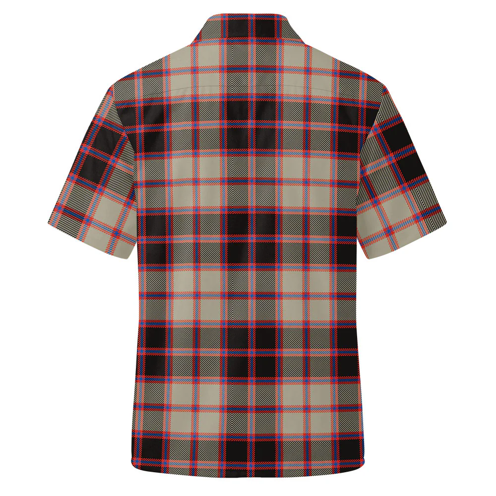 Scottish MacPherson Hunting Ancient Clan Badge Tartan Short Sleeve Work Shirt - Image 3