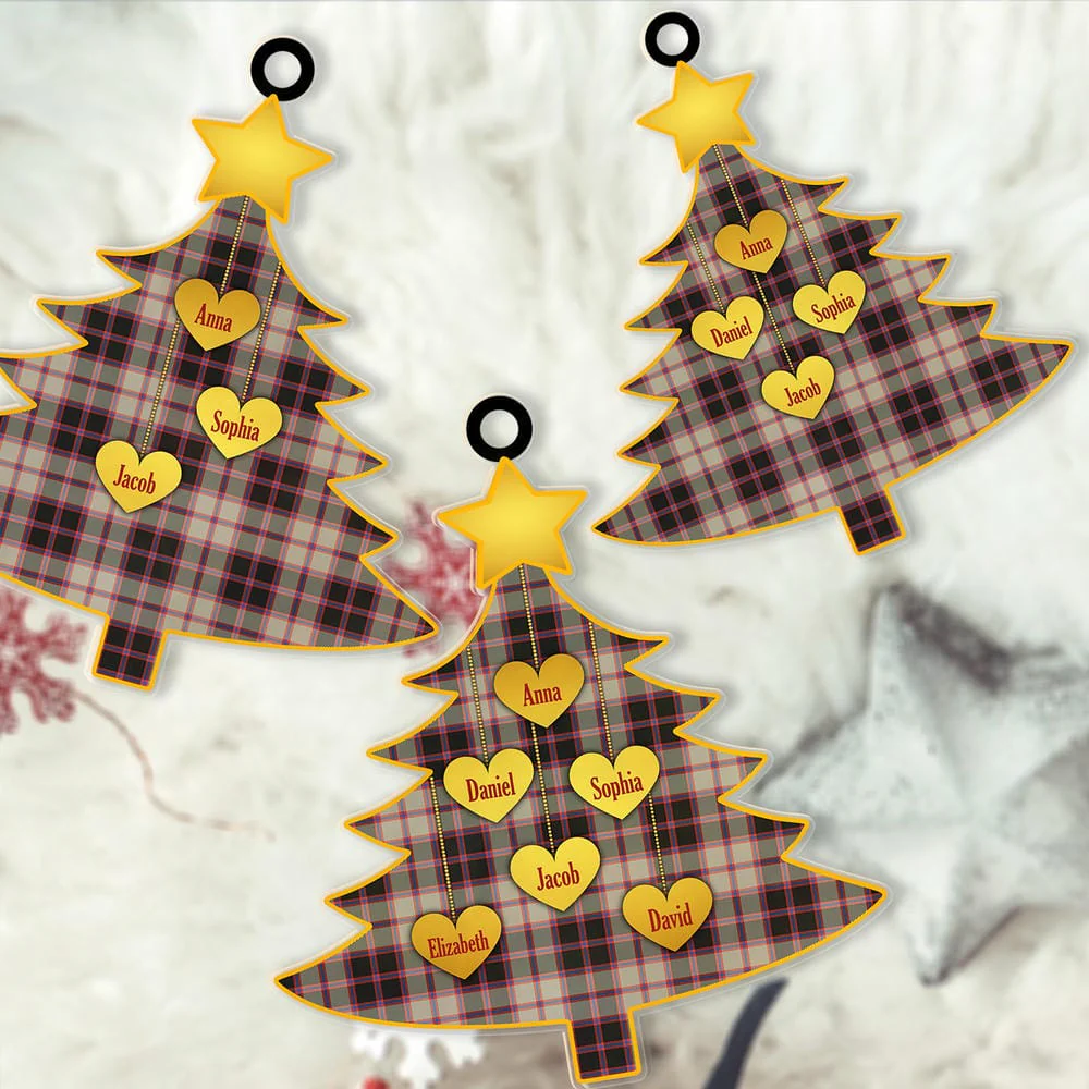Scottish MacPherson Hunting Ancient Tartan Ornament Custom Family Christmas Tree - Image 2