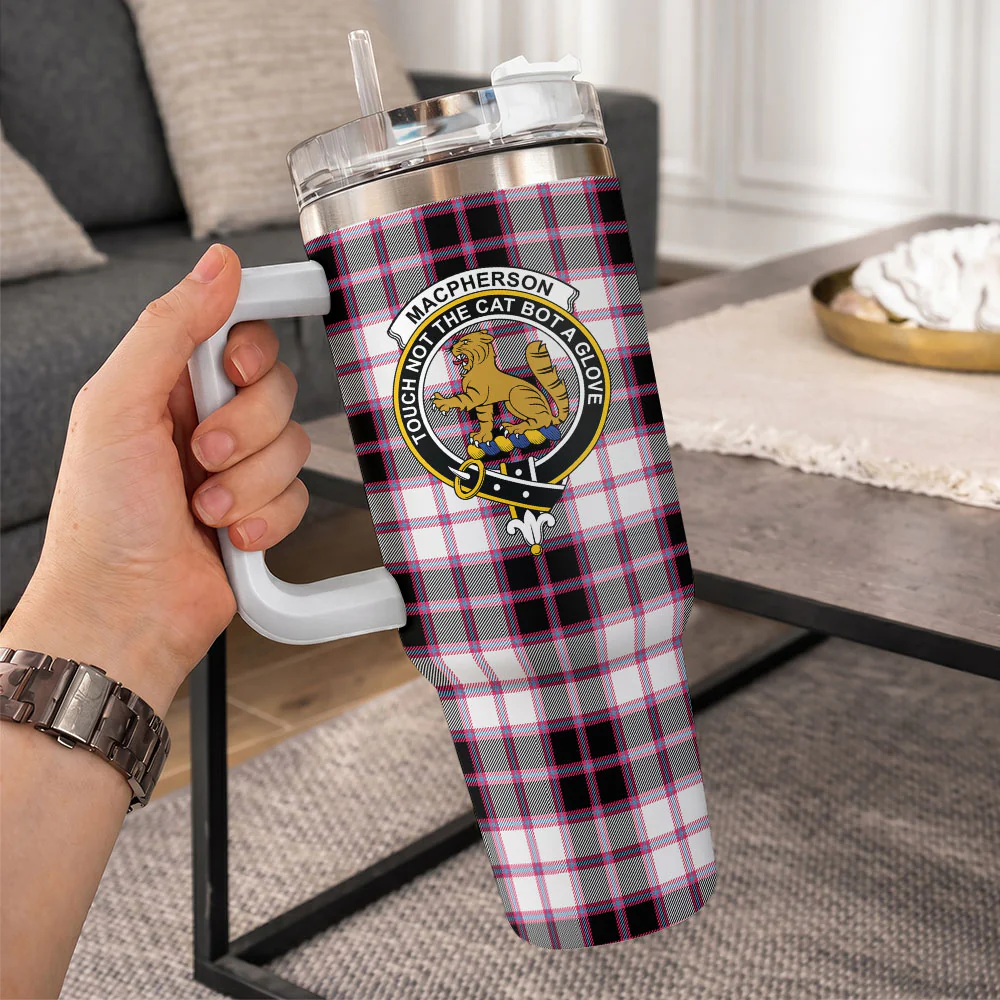 Scottish MacPherson Hunting Modern Clan Badge Tartan 40oz Tumbler - Image 10