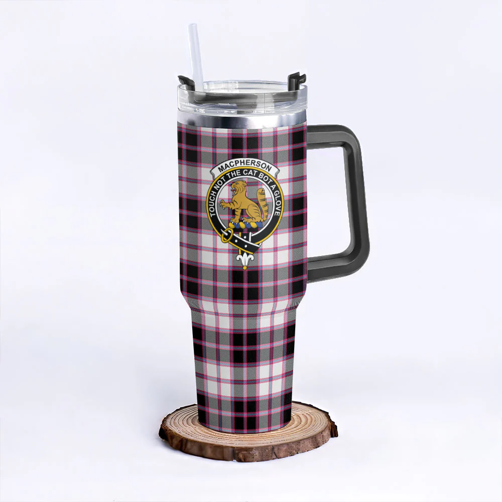 Scottish MacPherson Hunting Modern Clan Badge Tartan 40oz Tumbler - Image 3