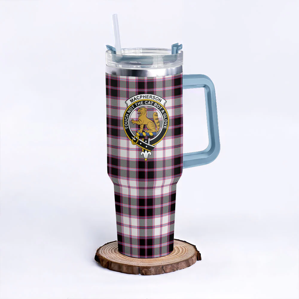 Scottish MacPherson Hunting Modern Clan Badge Tartan 40oz Tumbler - Image 5