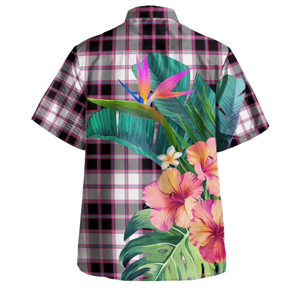 Scottish MacPherson Hunting Modern Clan Badge Tartan Hawaiian Shirt Bouquet Tropical Style - Image 4