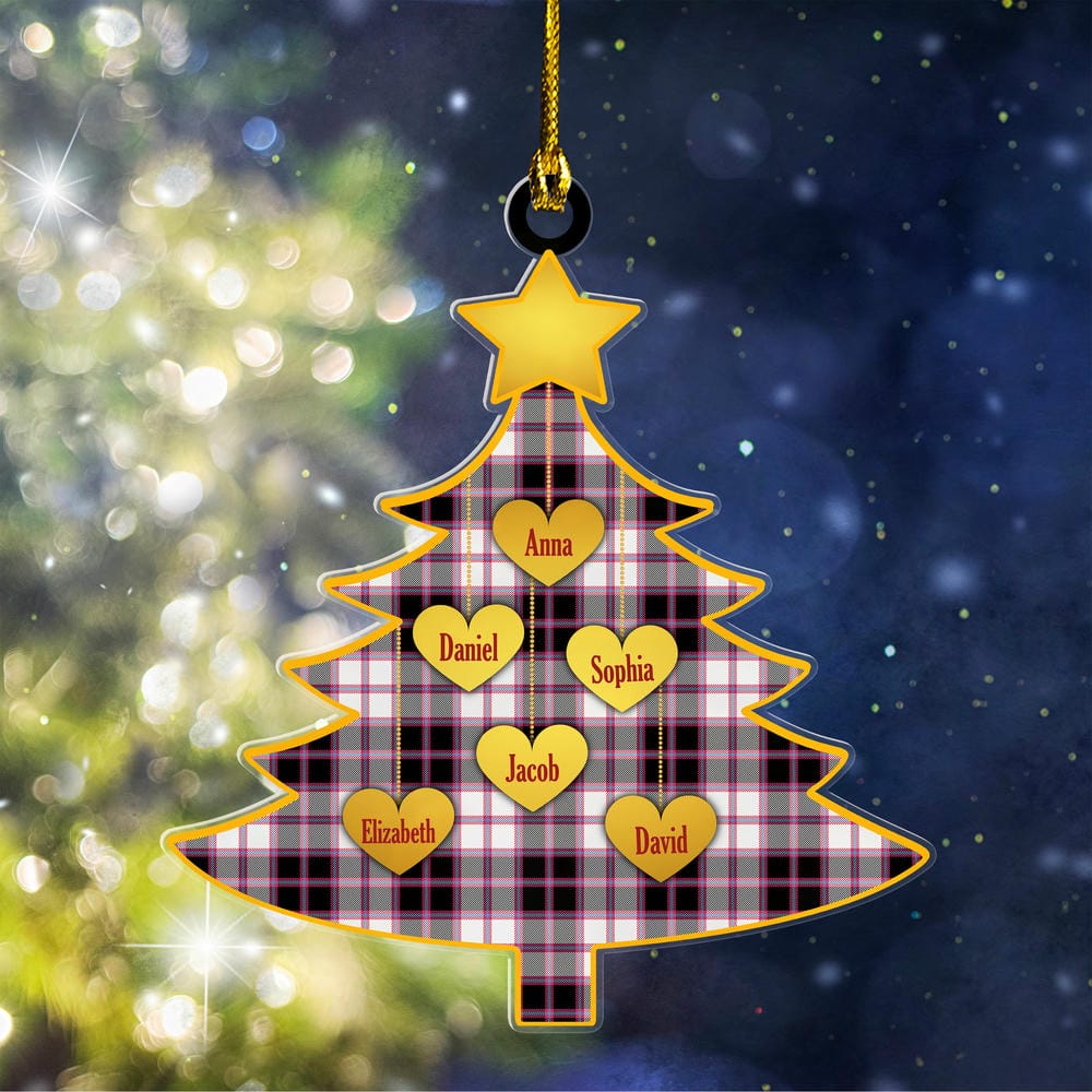 Scottish MacPherson Hunting Modern Tartan Ornament Custom Family Christmas Tree
