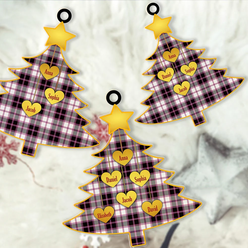 Scottish MacPherson Hunting Modern Tartan Ornament Custom Family Christmas Tree - Image 2