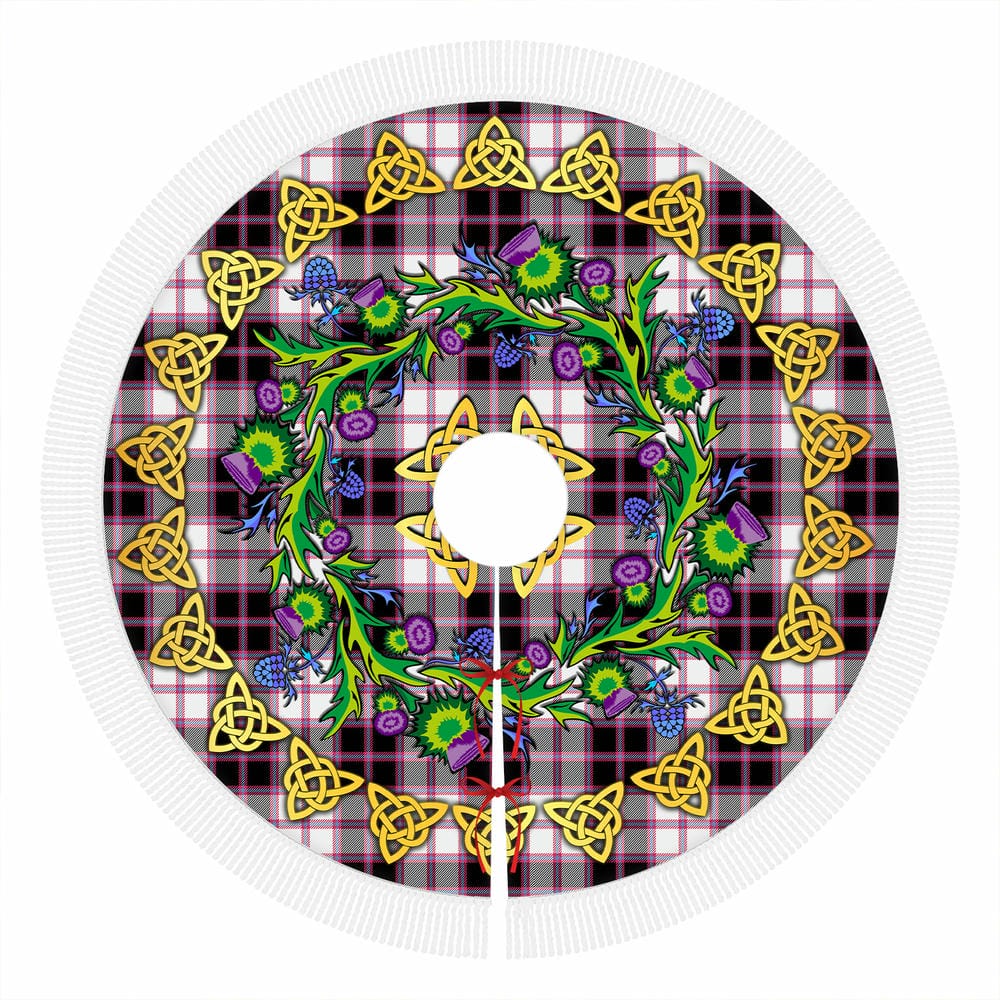 Scottish MacPherson Hunting Modern Tartan Thistle Celtic Knot Christmas Tree Skirt - Image 4