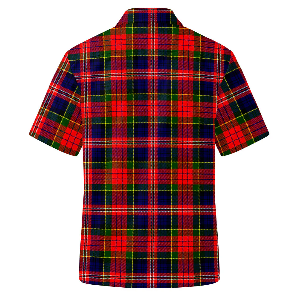 Scottish MacPherson Modern Clan Badge Tartan Short Sleeve Work Shirt - Image 3