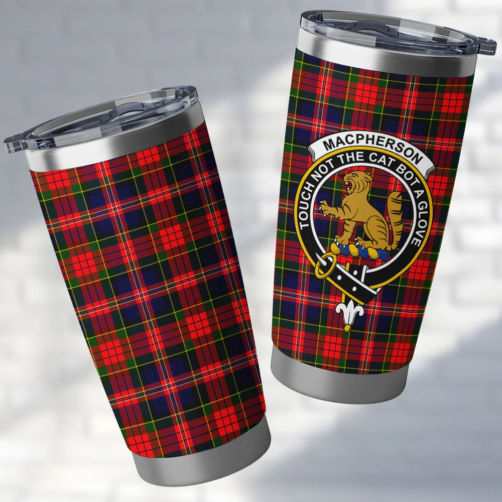 Scottish MacPherson Modern Clan Badge Tartan Tumbler